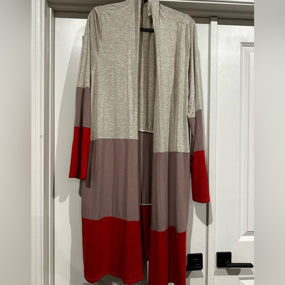 Celeste Color Block Open Cardigan